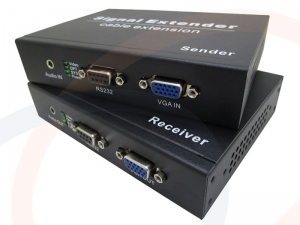 Optyczny extender sygnału VGA, sygnału audio i RS232 na dystans do 10km - RF-VGA-AV3-LGN-T/R
