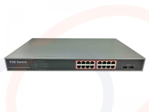 Switch 16 portów PoE 802.3af/at Gigabit Ethernet + 2 up link Gigabit Ethernet SFP - RF-SW-16POE-2SFPGE-PSIN-PTS