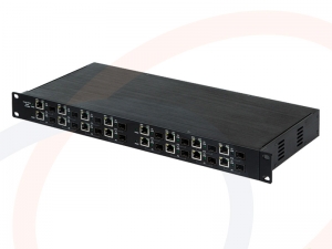Media konwerter 16 portowy Gigabit Ethernet z portami optycznymi SFP poszerzony zakres temperatur - RF-MK-INDU-16GE-SFP-ELI