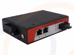 Media konwerter PoE 2x Fast Ethernet 1 port uplink światłowodowy montaż DIN IP40 - RF-MK-INDU-215FE-30POE-NU
