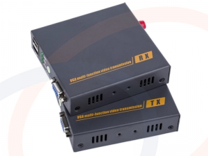 Światłowodowy konwerter sygnału VGA + audio+ KVM (2 porty USB) transmisja do 20km - RF-VGA-DTFKVM206-PNW-T/R