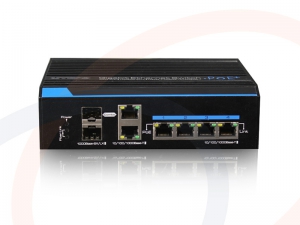 Switch przemysłowy 1000M Ethernet 4 porty RJ45 z zasilaniem PoE + 2 x 1000M RJ45 + 2 x SFP 1000M - RF-SW-IND-4xRJ45-GE-7204GE-POE-UTP