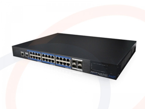 Switch optyczny Gigabit Ethernet zasilanie PoE zarządzalny 24 porty RJ45 GE, 4x SFP 1G - RF-SW24GE-4SFP-7524GE-4GF-POE-UTP