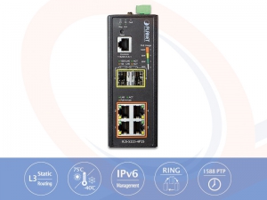 Switch zarządzalny przemysłowy PLANET 4 portów Gigabit Ethernet z 4 portami PoE+ i 2 portami SFP - IGS-5225-4P2S L2+