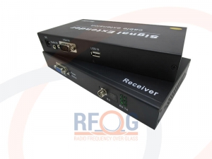 Transmiter światłowodowy sygnału KVM, USB + VGA na odległość 20Km. - RF-KVM-USB-ARIS