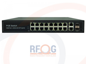 Prezentacja produktu - Switch 16 portów 1000Mbps PoE + 4 porty Gigabit Uplink IEEE802.3af/at PoE + 2 porty optyczne SFP - POE-S6122GB