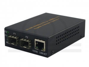 Media konwerter na wkładki SFP wolno-stojący 10/100/1000M Gigabit Ethernet - RF-KM-1G-02-01-SFP