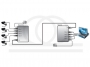 Schemat połączeń i wykorzystania urządzenia transmisji sygnału wideo CCTV na długie dystanse przez kabel koncentryczny