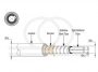 Przekrój i warstwy kabla światłowodowego zbrojonego dwuwłuknowego (duplex)