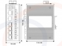 Wymiary i widok panelu przedniego i boku Media konwerter zarządzalny przemysłowy DIN, 4x optic 100M (SC/ST), 2x1000Base-FX SFP 4x10/100M RJ45 - RF-IES-7110-MNG-100M-4xRJ45-4xFO-2SFP-GE-12VDC-DIN-3OD