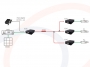 Schemat 7 wykorzystania i podłączenia Nadajnik / odbiornik do transmisji sygnałów sieci Ethernet po kablu koncentrycznym, 2km, EoC - RF-EOC-1100-T/R