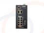Widok frontu urządzenia, złącz i portów - Switch zarządzalny przemysłowy PLANET 8 portów Gigabit Ethernet z 4 portami PoE+ i 2 portami SFP - IGS-4215-4P4T2S