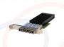 Karta z zamontowanymi modułami SFP (nie są częścią zestawu) Czterokanałowa karta sieciowa PCI Express 40-Gigabit Fiber Channel SFP+ - RF-FC4-PCIe-40G-INTELXL710-SFP-LRK