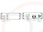 Widok panelu przedniego i tylnego z opisem interfejsów Media konwerter 1000 Mb/s, SFP 1.25Gbps, 10/100/1000M Gigabit Ethernet - RF-MK-1000M-SFP-F7201GE-UTP
