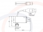 Wymiary (mm) - Światłowodowy mini odbiornik optyczny CATV FTTH kątowy zasilanie port USB - RF-CATV-RF-C31-FTTH-MINI-SKG