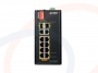 Panel przedni - Switch zarządzalny przemysłowy PLANET 8 portów Fast Ethernet z PoE+ i 2 portami Combo RJ45+SFP - IFGS-1022HPT