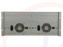 Panel tylny wyposażony w dwa zasilacze AC Konwerter 100 analogowych linii telefonicznych, 4 portów Gigabit Ethernet na światłowód 20km - RF-TES-POTS-100FXO/FXS-4E1000M-SM/SX-WDM-10-20km
