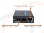 Widok panelu przedniego z opisem interfejsów - Media konwerter Planet na wkładki SFP wolno-stojący 10/100/1000M Gigabit Ethernet - GT-1205A