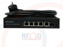 Prezentacja produktu z kablem zasilającym - Switch optyczny Gigabit Ethernet zasilanie PoE, niezarządzalny, 4 porty RJ45, 1x SFP - POE-S4011GB-SFP-PTS